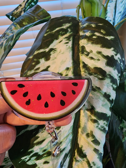 Glitter Watermelon Badge Single Side Print